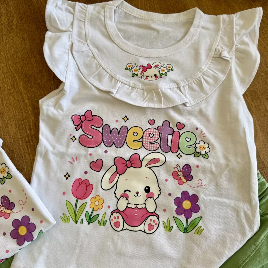 تاپ شلوارک چین دار خرگوش چشمک زن Sweetie کد 6696