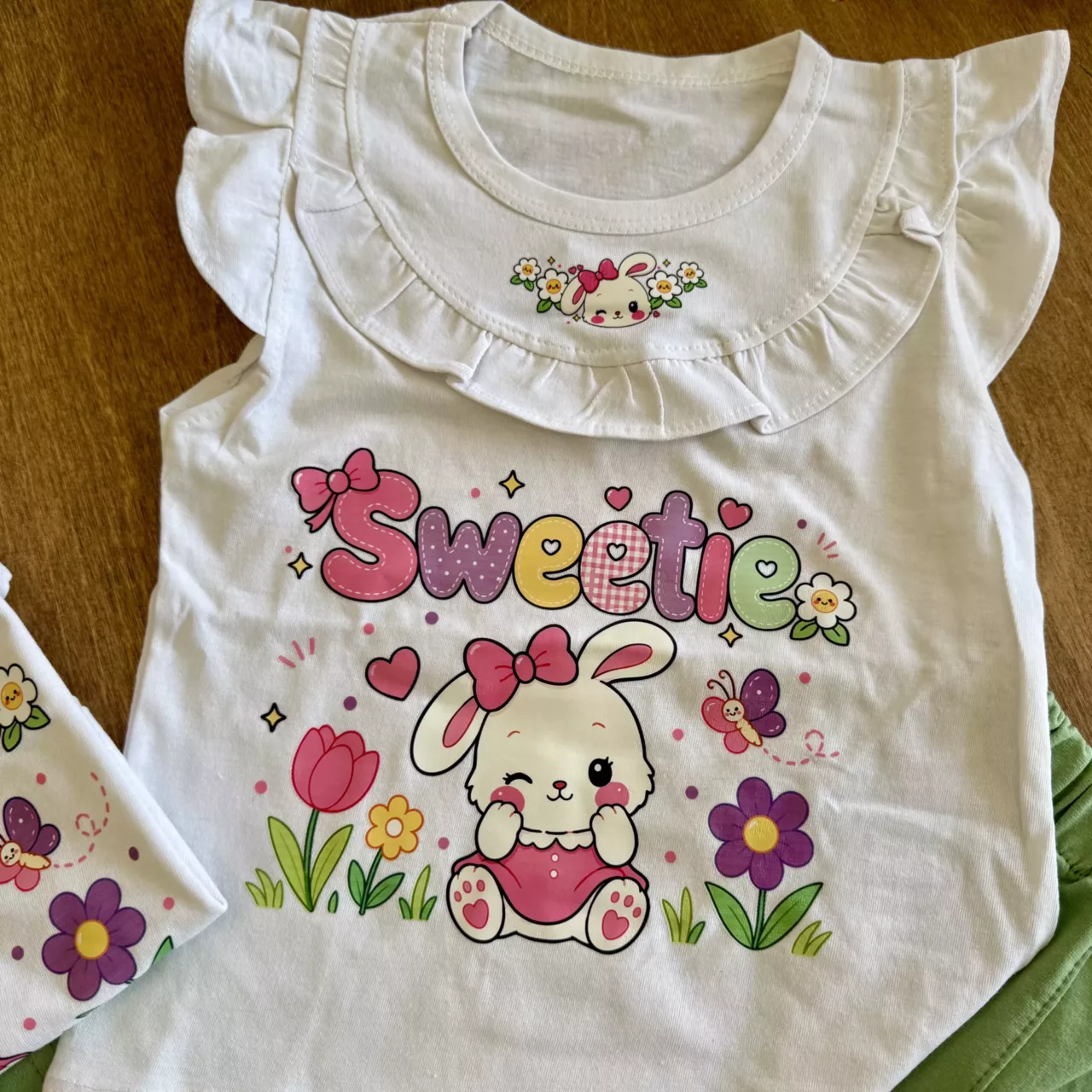 تاپ شلوارک چین دار خرگوش چشمک زن Sweetie کد 6696