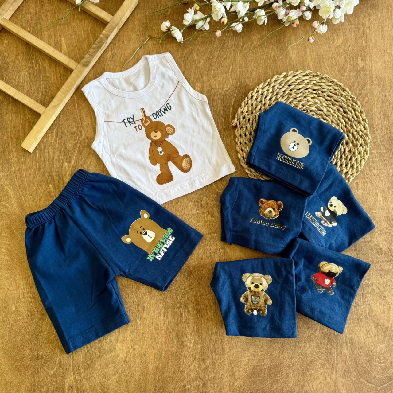 تاپ شلوارک عروسک خرس تدی  try to drying کد 6703
