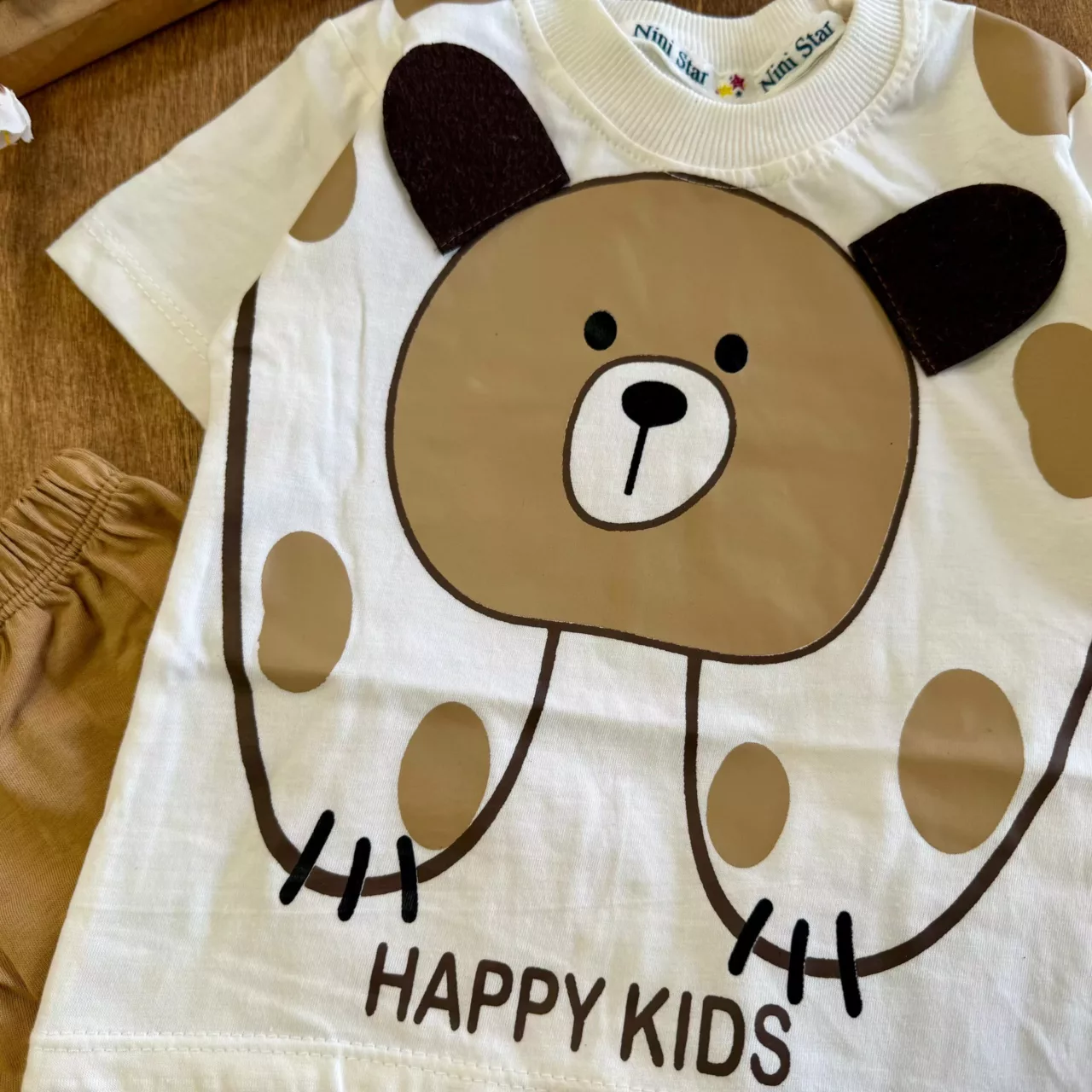 تیشرت شلوارک خرس گوش دار happy kids NS کد 6597