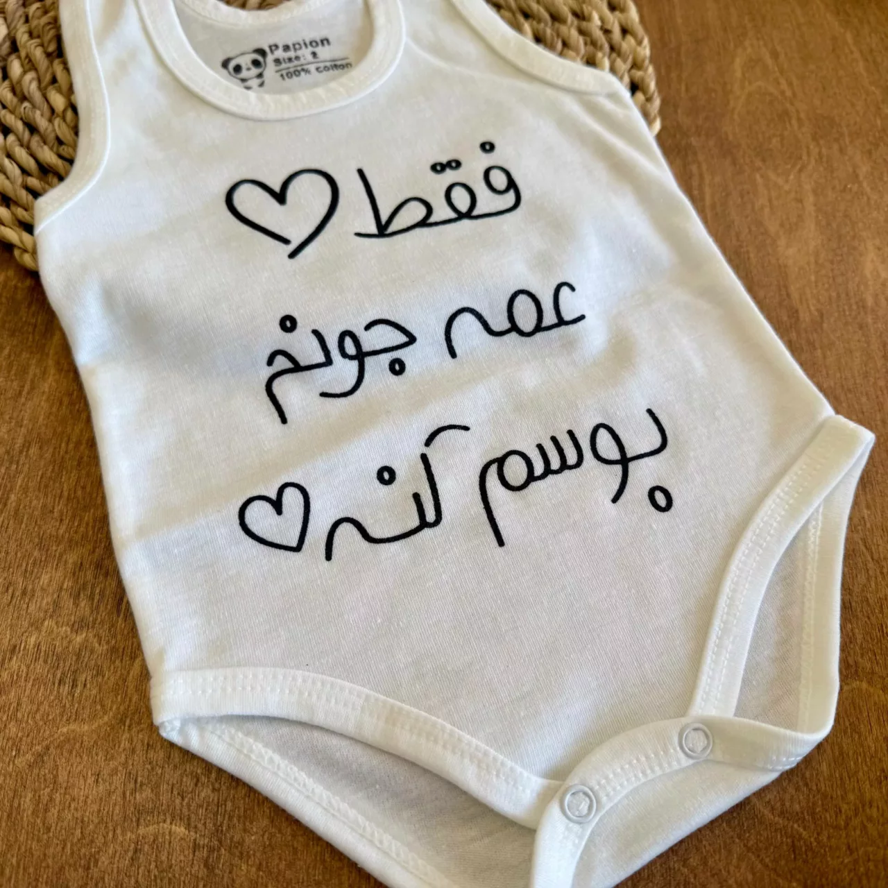 بادی رکابی سفید عمه جون سایز 2 تا 4 کد 6567