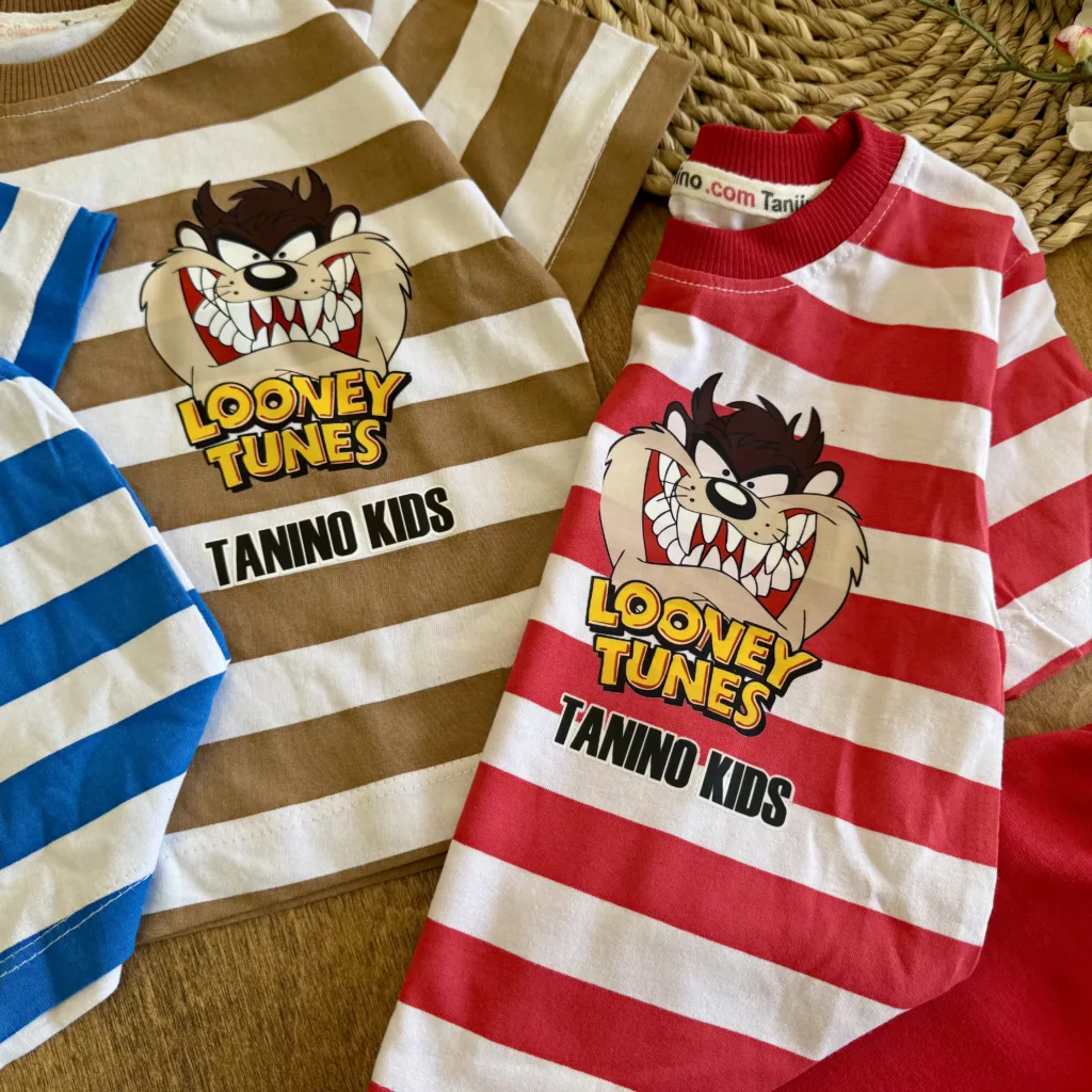 تیشرت شلوارک راه راه Looney Tunes سایز 35،40 کد 6727