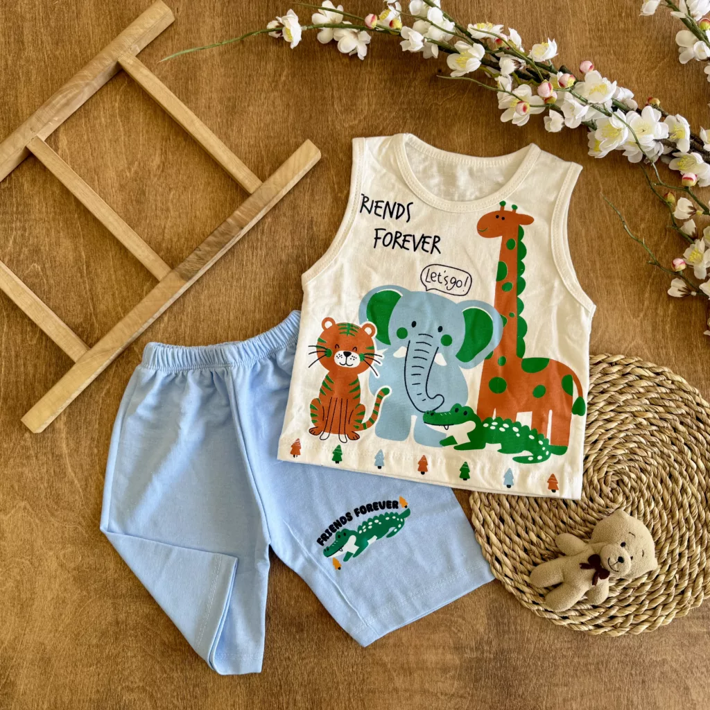 تاپ شلوارک حیوانات جنگل FRIENDS سایز 35 تا 45 کد 6730