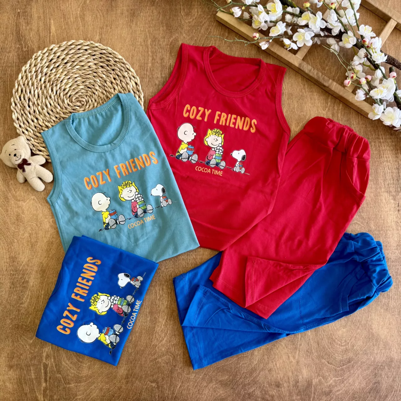 تاپ شلوارک دختر پسر اسنوپی Cozy Friends کد 6732
