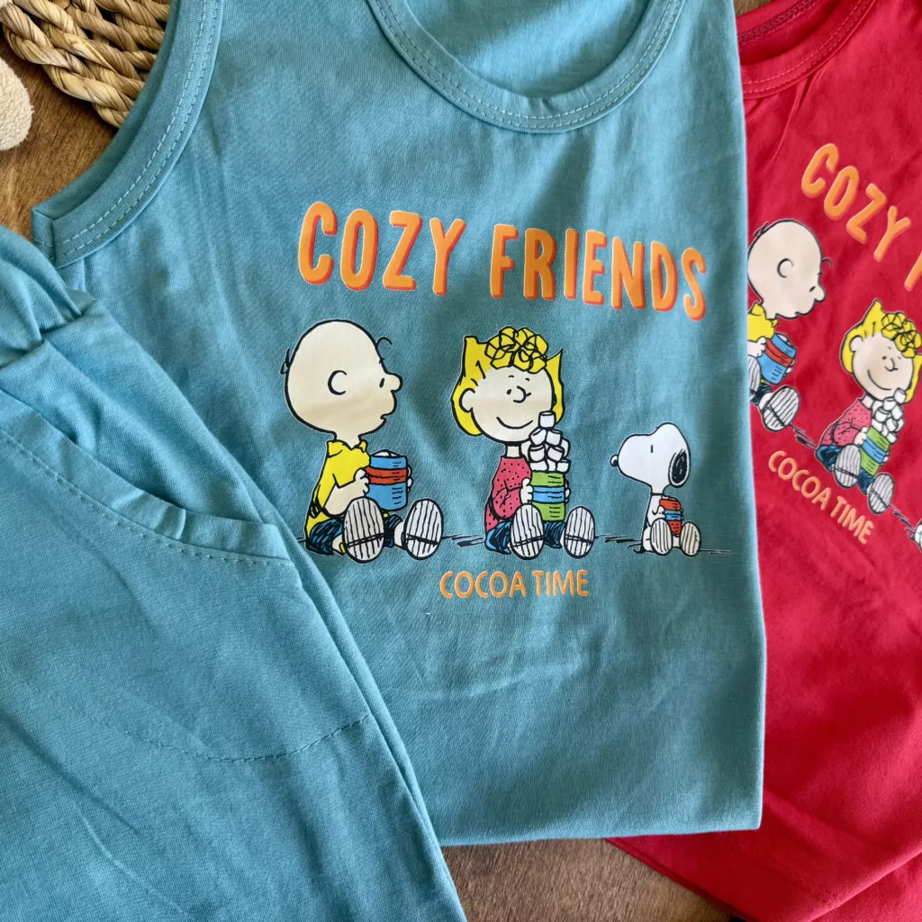 تاپ شلوارک دختر پسر اسنوپی Cozy Friends کد 6732