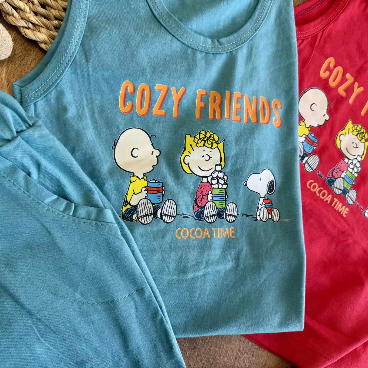تاپ شلوارک دختر پسر اسنوپی Cozy Friends کد 6732