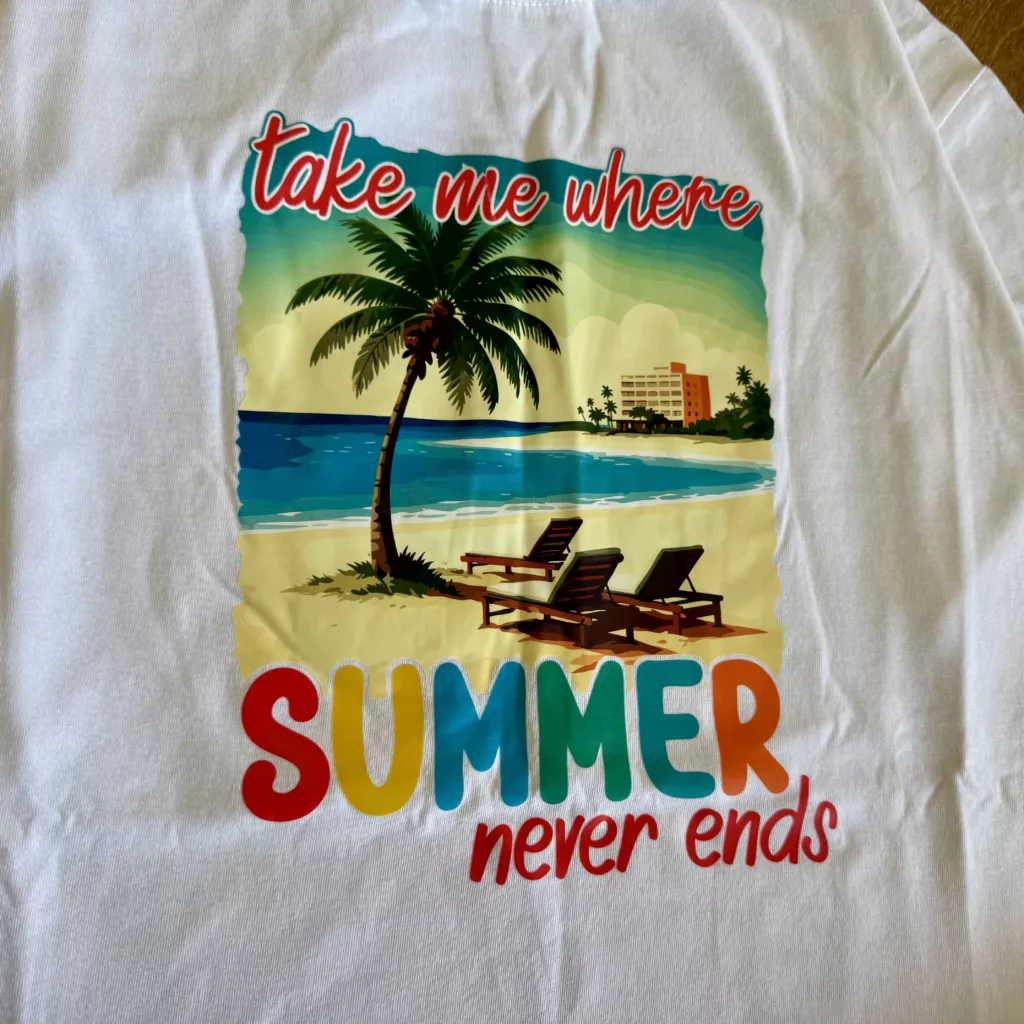 تیشرت تک زنانه طرح ساحل Summer کد 6735