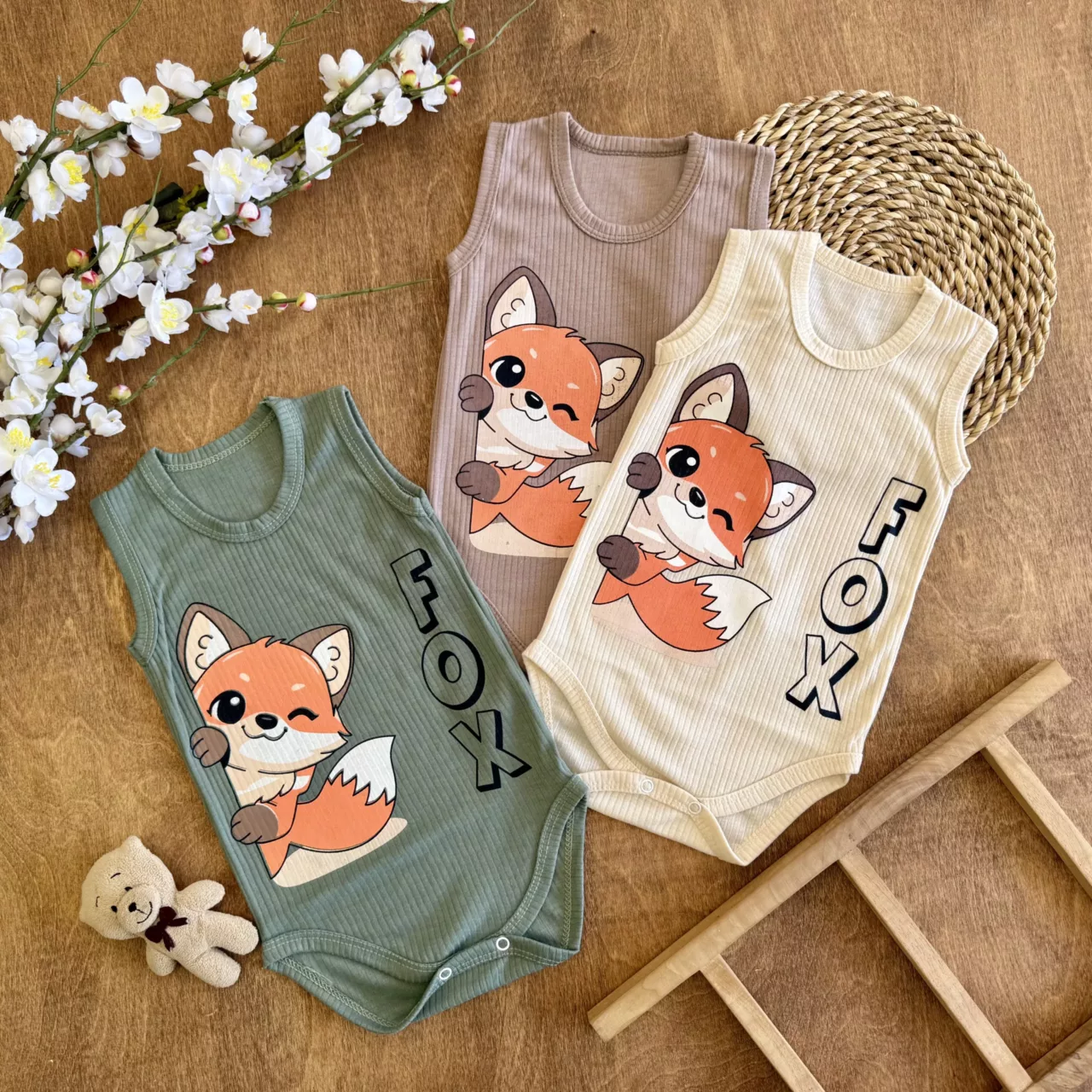 بادی رکابی کبریتی روباه fox سایز 1 تا 3 کد 6741