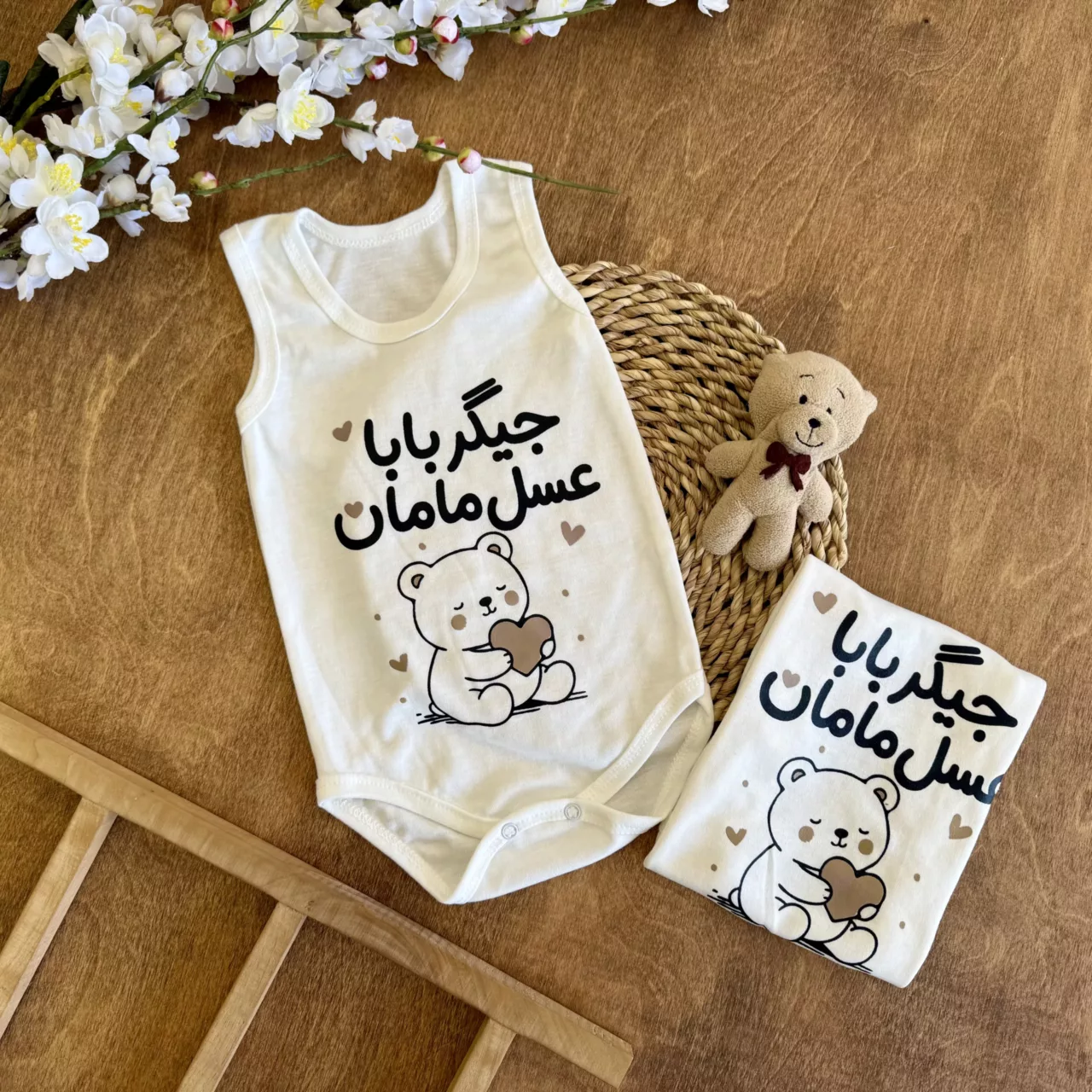 بادی رکابی جیگر بابا عسل مامان سایز 1 تا 3 کد 6742
