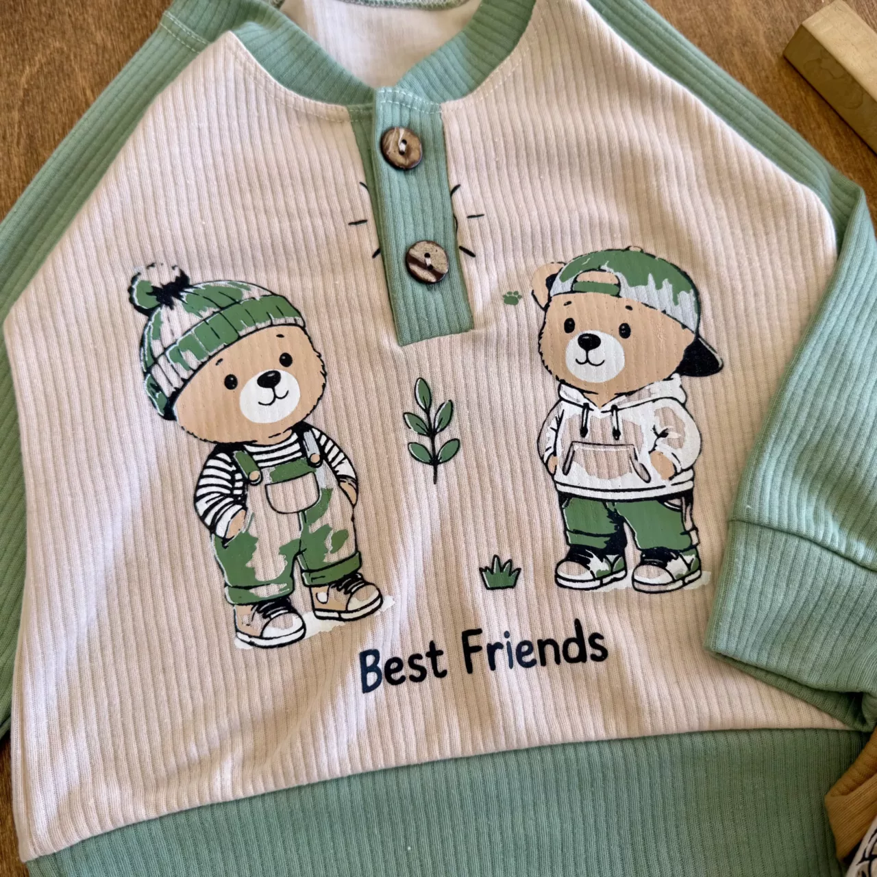بلوز شلوار کبریتی یقه دکمه دار Best Friends کد 6740