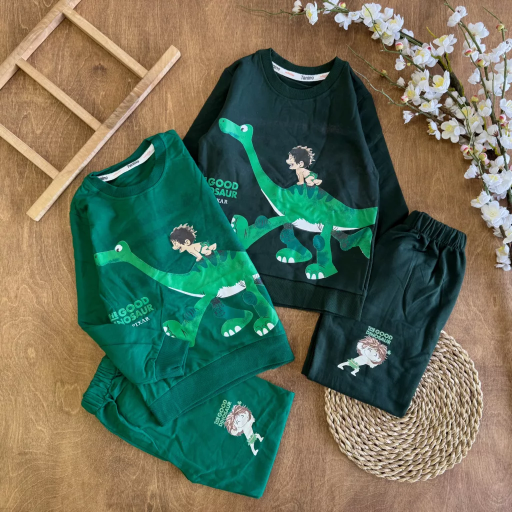 بلوز شلوار پسرک دایناسور سوار سایز 45،50 کد ۵۳۳۷