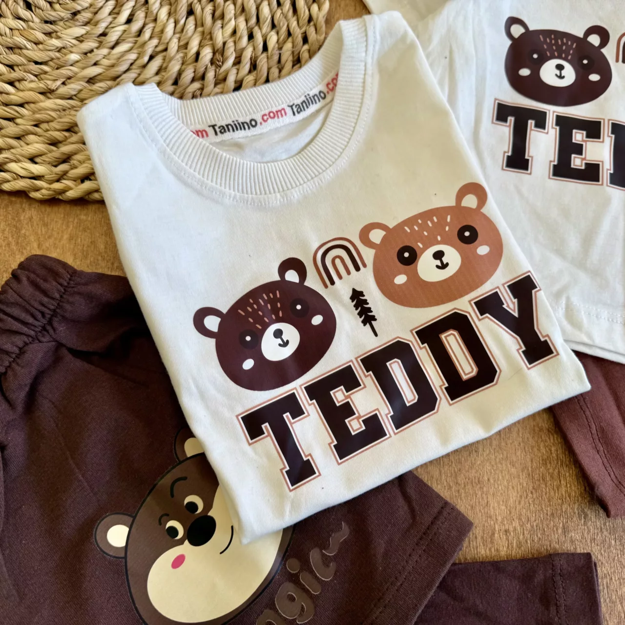 تیشرت شلوارک دو کله خرس رنگین کمان TEDDY کد 6780