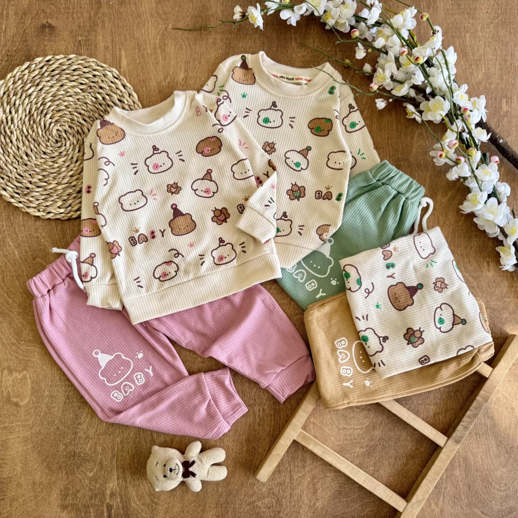 بلوز شلوار کبریتی کله خرس و هاپو Baby کد 6815
