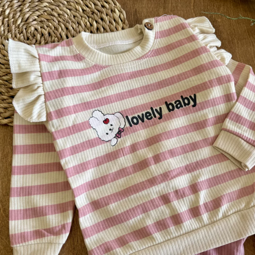 بلوز شلوار کبریتی راه راه خرگوش lovely سایز 35، 40 کد 6813