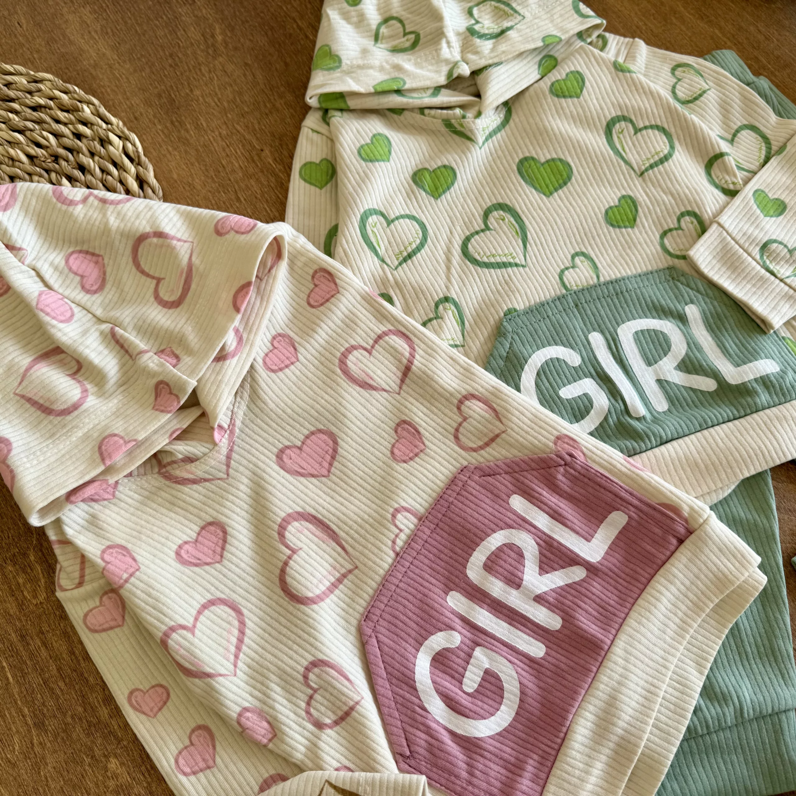هودی شلوار کبریتی قلبی Girl سایز 35،40 کد 6817
