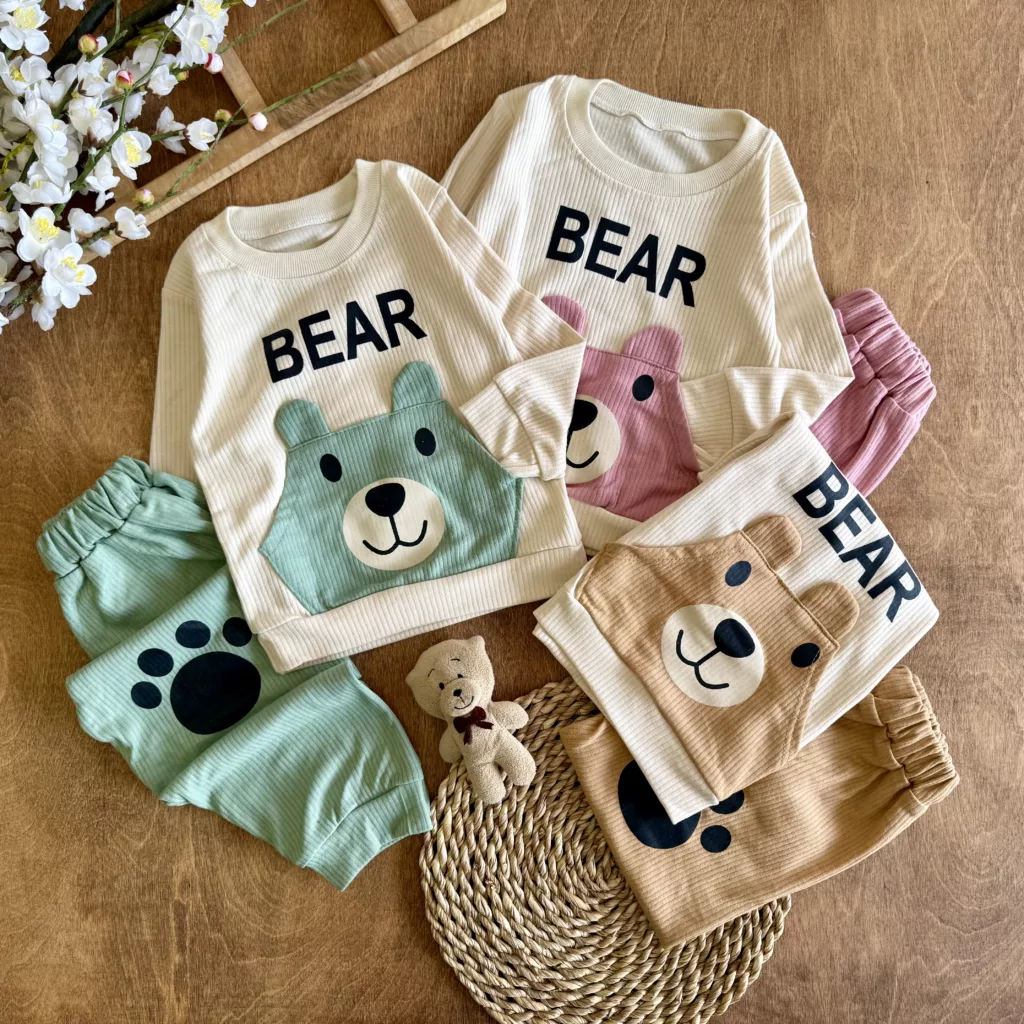 بلوز شلوار کبریتی خرس جیب گوش دار BEAR کد 6830
