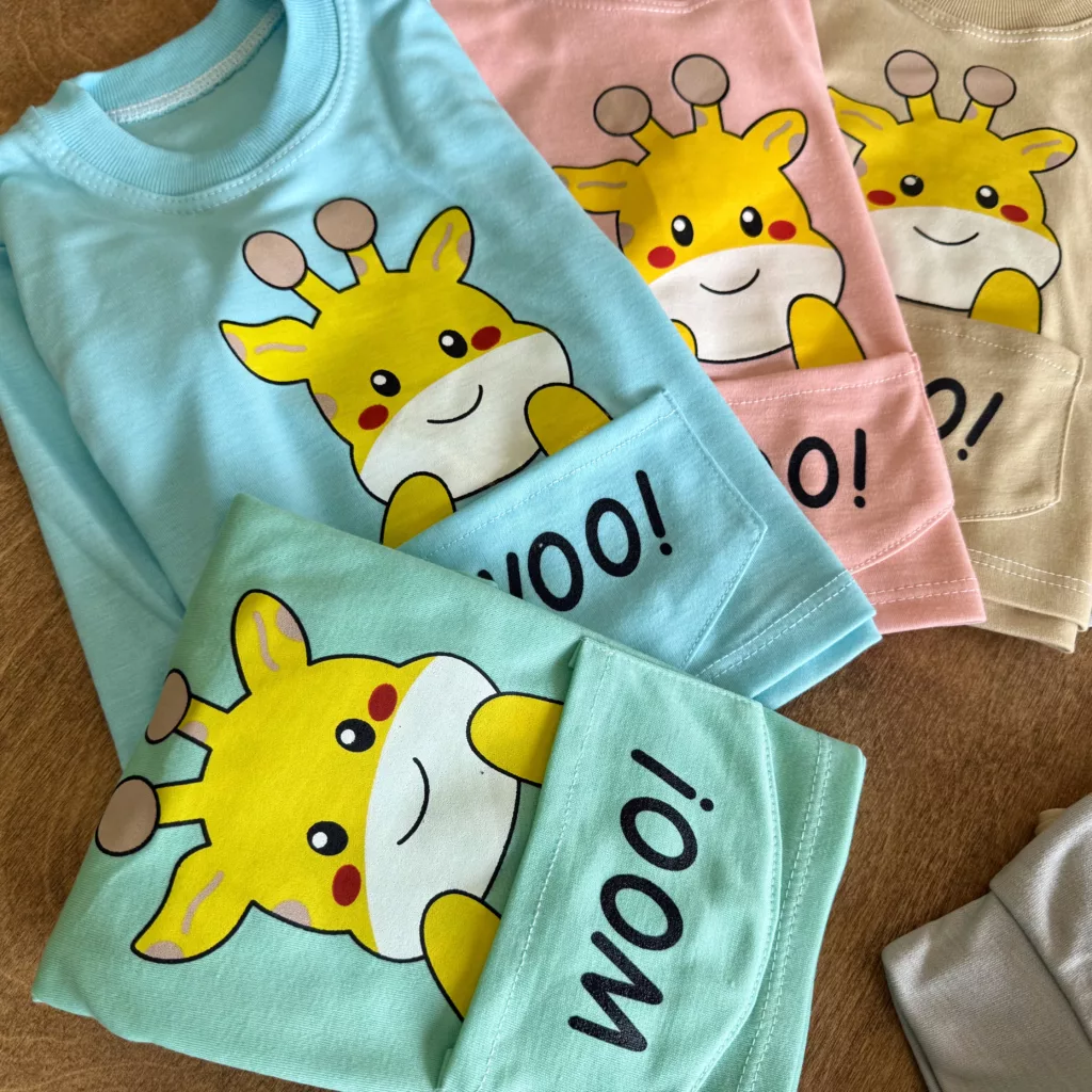 بلوز شلوار زرافه جیبی woo سایز 4 تا 6 کد 6828