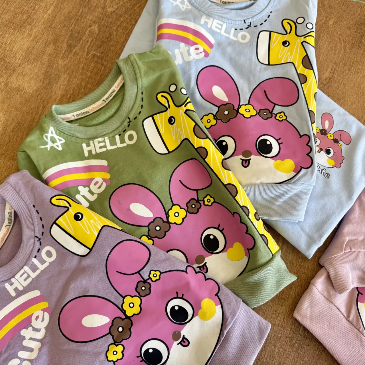 بلوز شلوار زرافه خرگوش Hello Cute کد 6844