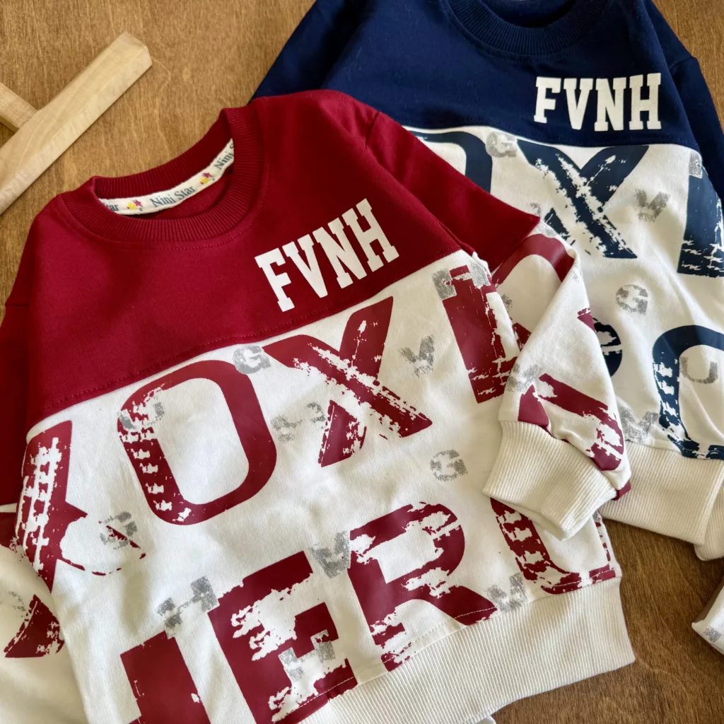 بلوز شلوار حروف لاتین FVNH سایز 35 تا 45 کد 6857