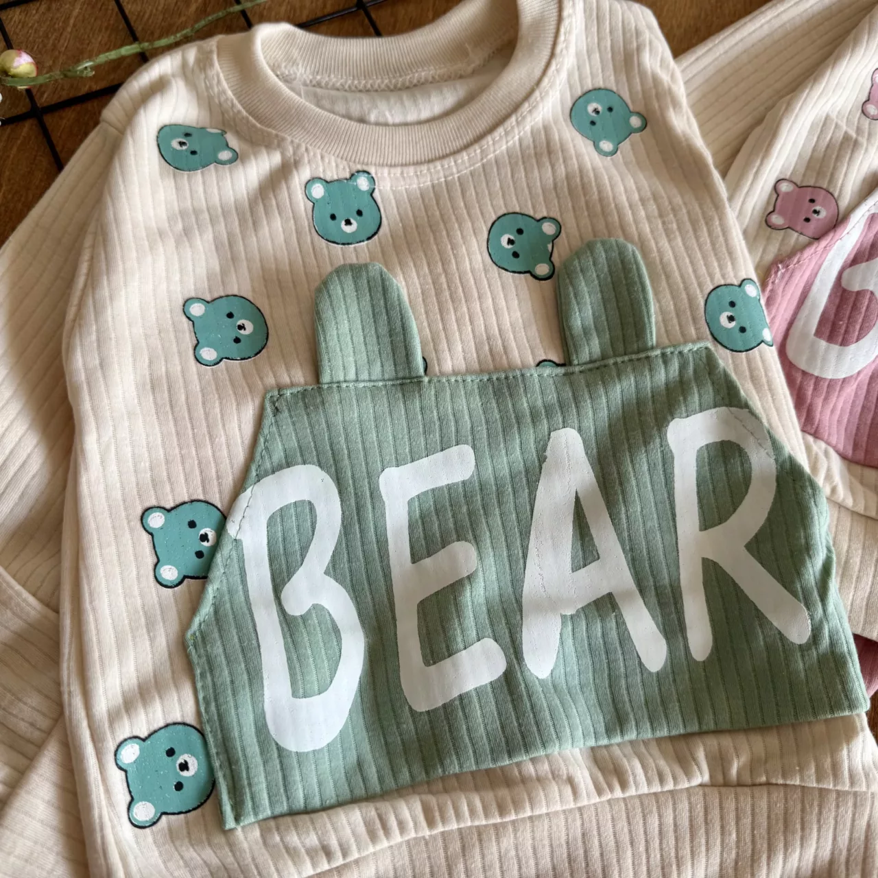 بلوز شلوار کبریتی کله خرس جیب گوش دارBear کد 6893