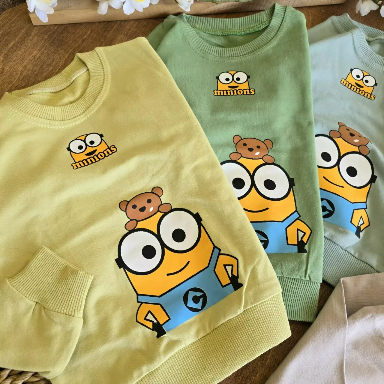 بلوز تک خرس و مینیون Minions سایز35 تا 45 کد 6985
