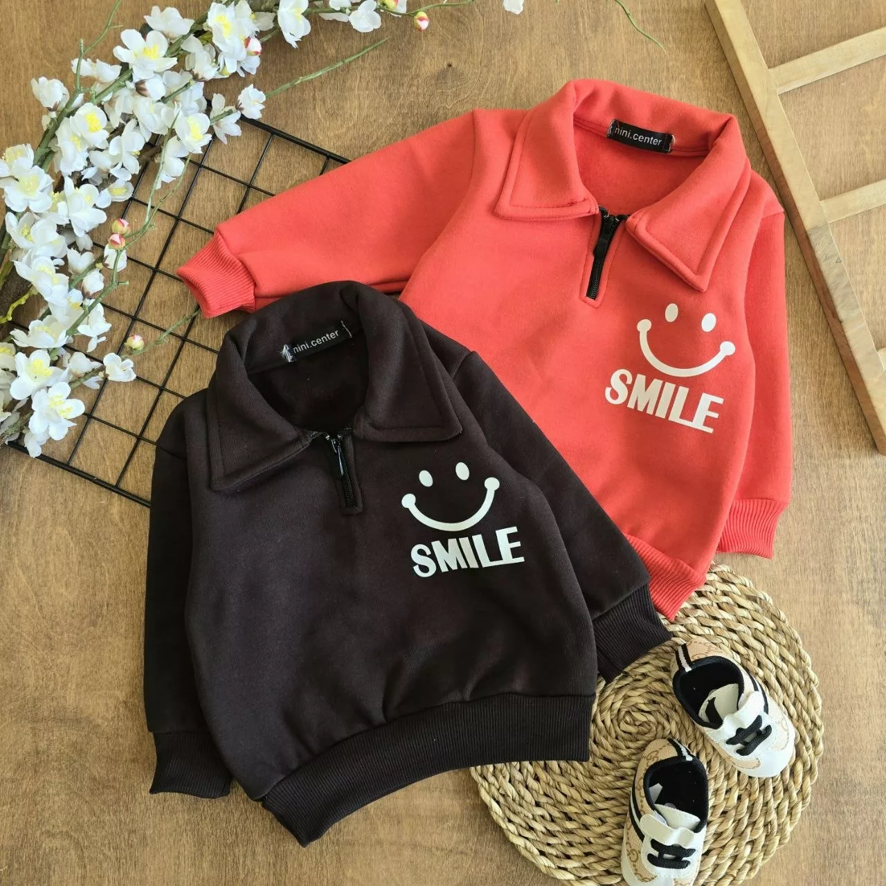 بلوز توکرکی یقه شکاری نیم زیپ لبخند Smile کد 6966