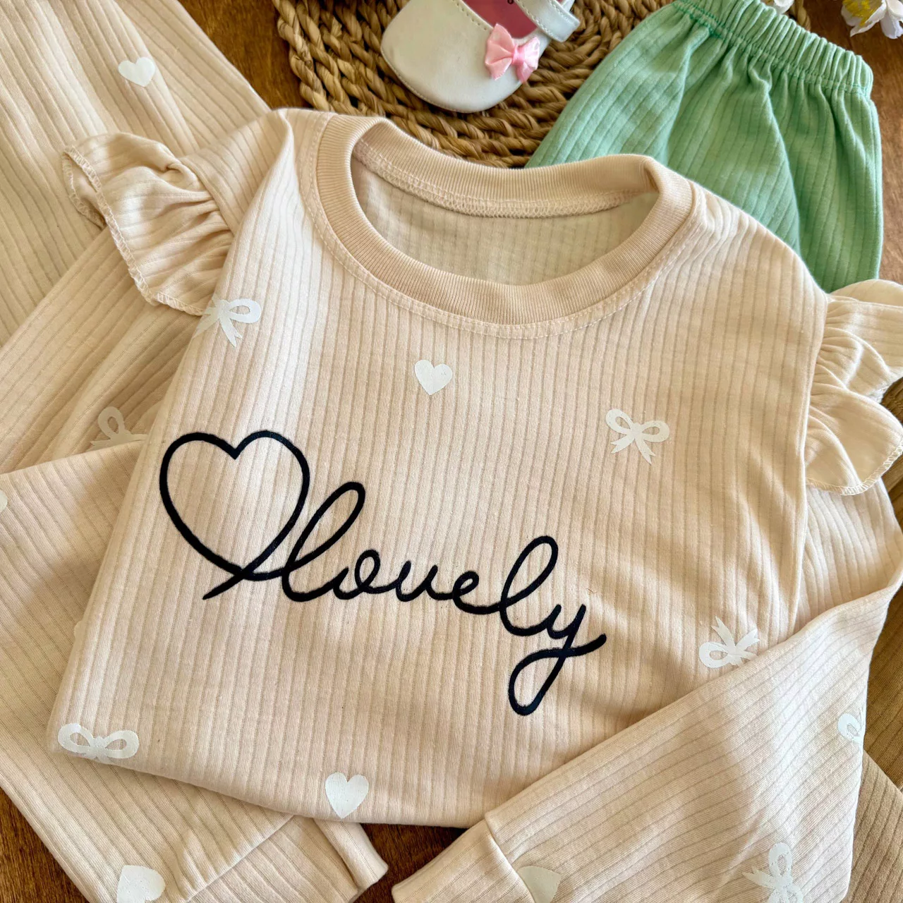بلوز شلوار کبریتی چین دار Lovely کد 6956