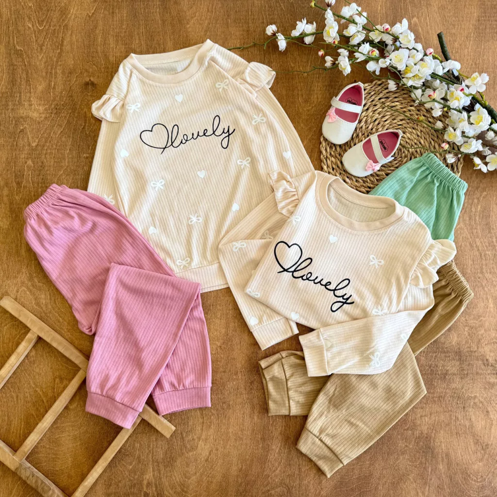 بلوز شلوار کبریتی چین دار Lovely کد 6956
