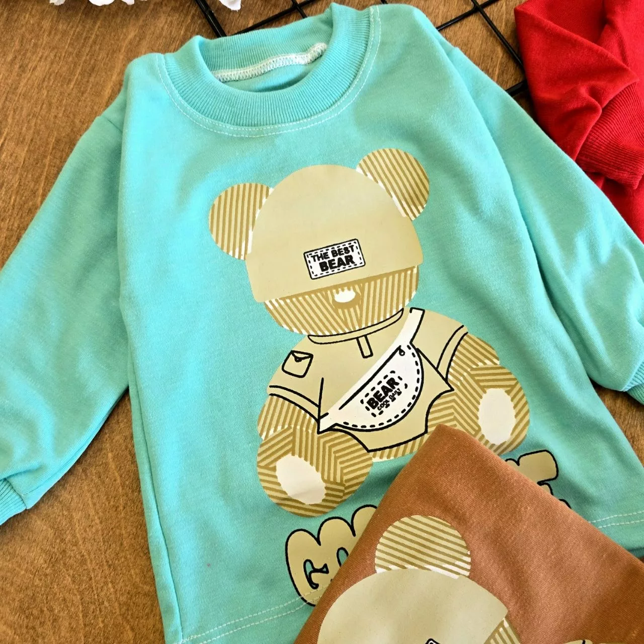 بلوز شلوار خرس کلاه دار Bear سایز 2،3 کد 6972