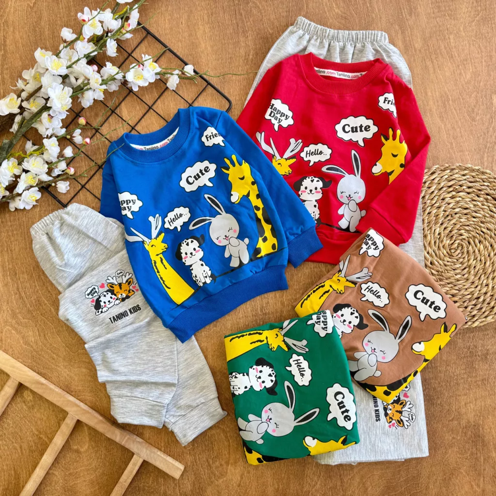 بلوز شلوار حیوانات Hello Cute سایز 35 تا 45 کد 6939