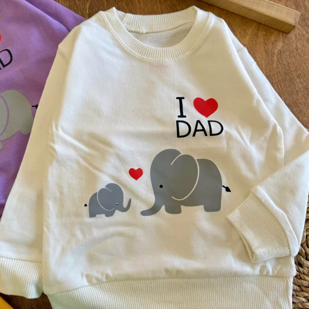 بلوز تک دو فیل و قلب I LOVE DAD سایز 35 تا 45 کد 6896
