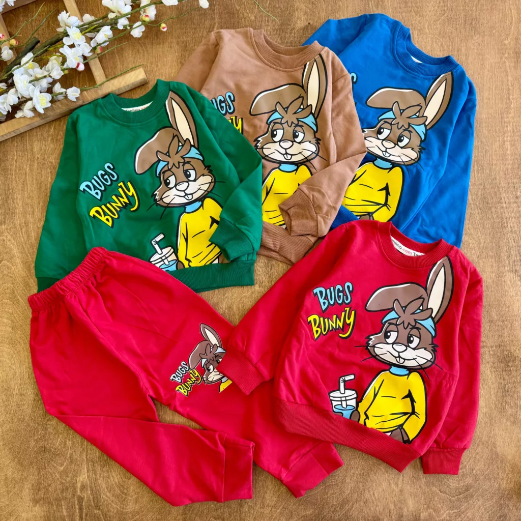 بلوز شلوار خرگوش و نوشیدنی Bunny سایز 35 تا 50 کد 6916