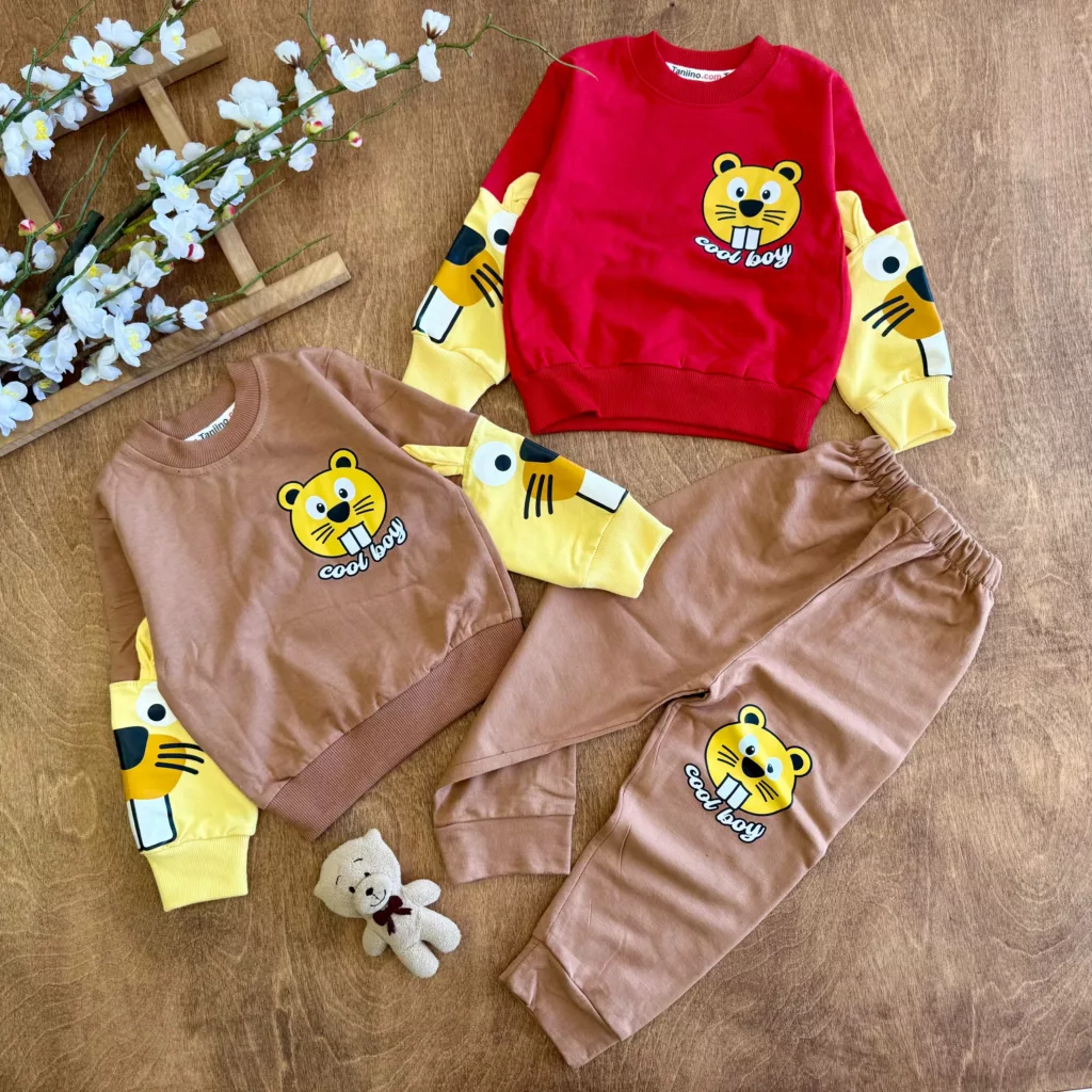 بلوز شلوار سگ آبی COOL BOY سایز 35 تا 45 کد 6915