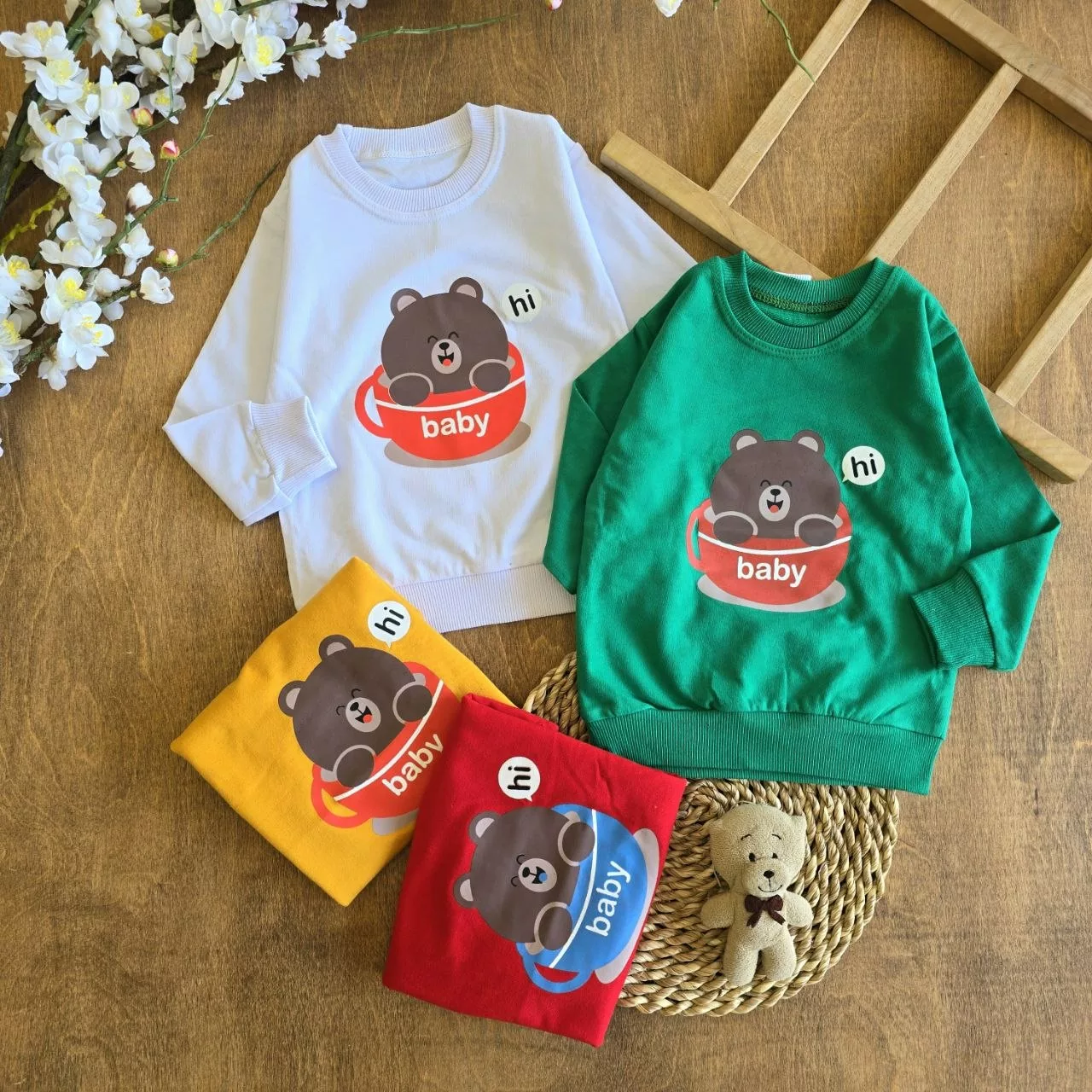 بلوز تک خرس فنجانی Hi Baby سایز 35 تا 45 کد 6982