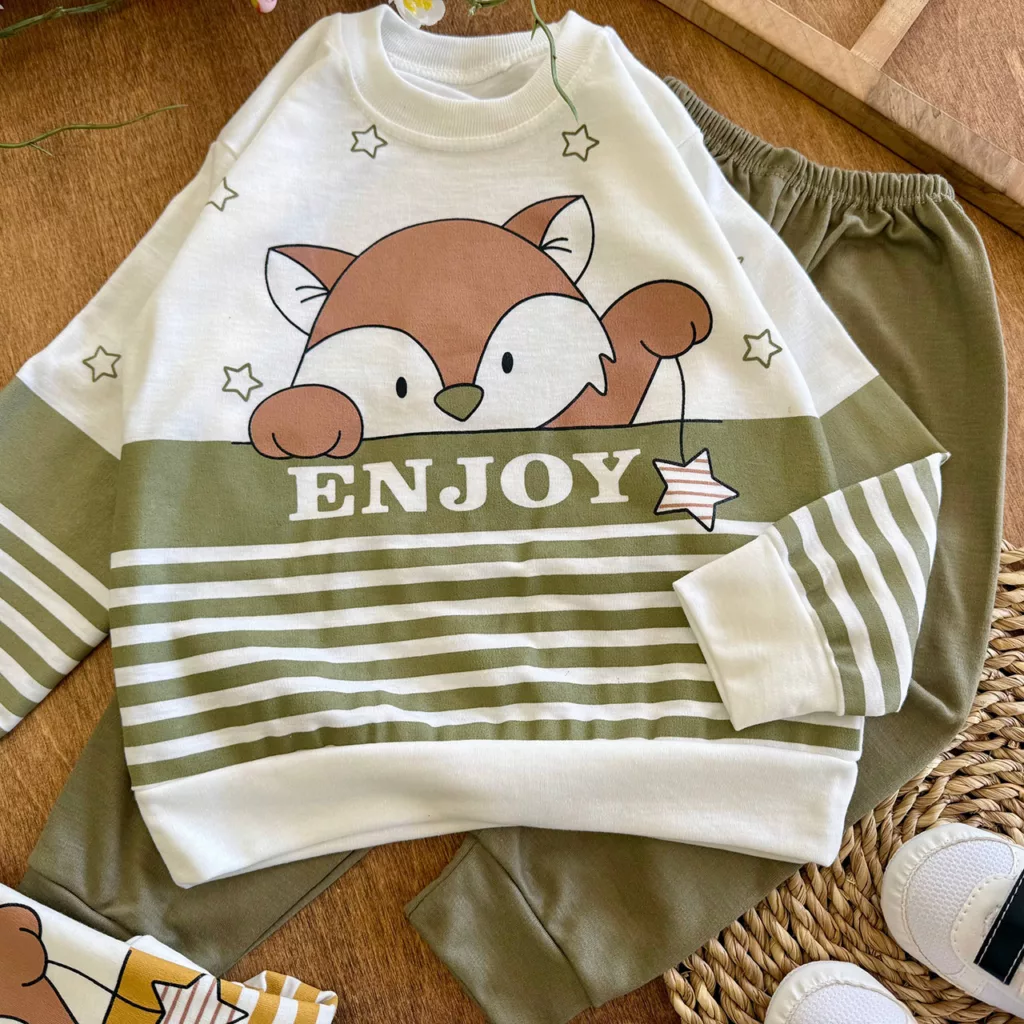 بلوز شلوار راه راه روباه ستاره Enjoy سایز 35،40 کد 7150