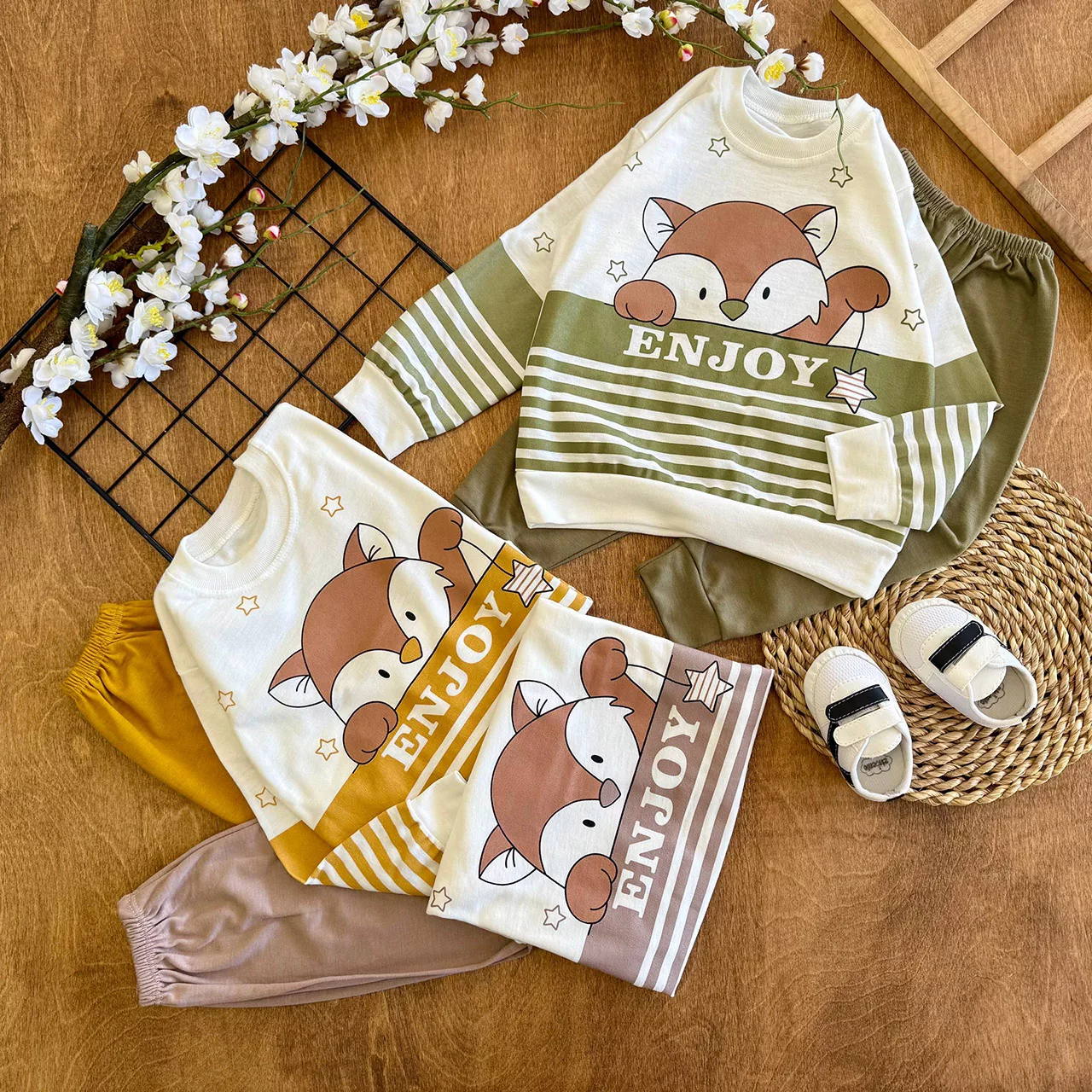 بلوز شلوار راه راه روباه ستاره Enjoy سایز 35،40 کد 7150