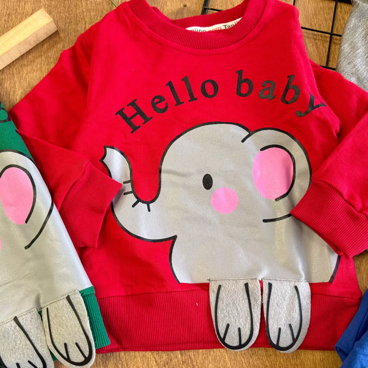 بلوز شلوار فیل پادار Hello Baby کد 7068