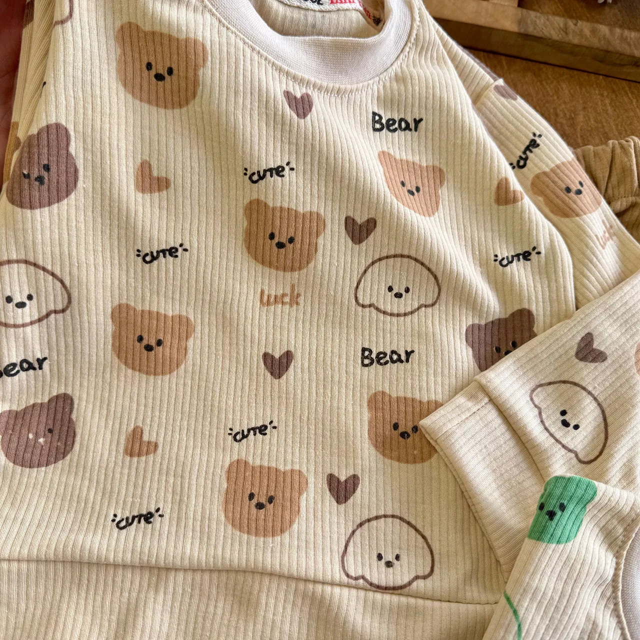 بلوز شلوار کبریتی کله خرس و قلب Cute Bear کد 7129