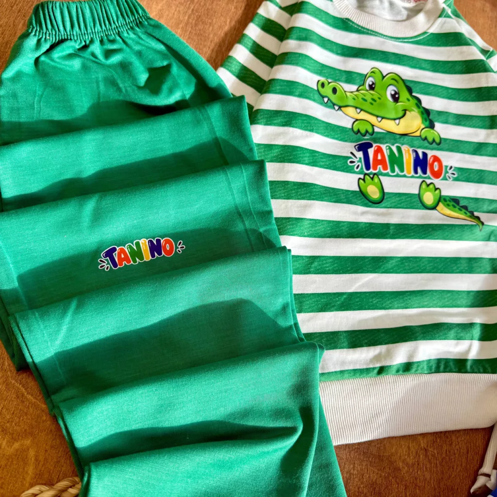 بلوز شلوار راه راه تمساح Tanino سایز 45 تا 55 کد 7087