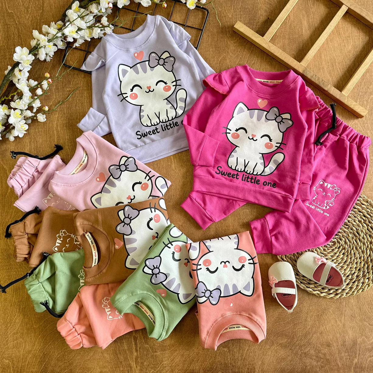 بلوز شلوار پیشی پاپیونی Sweet کد 7136