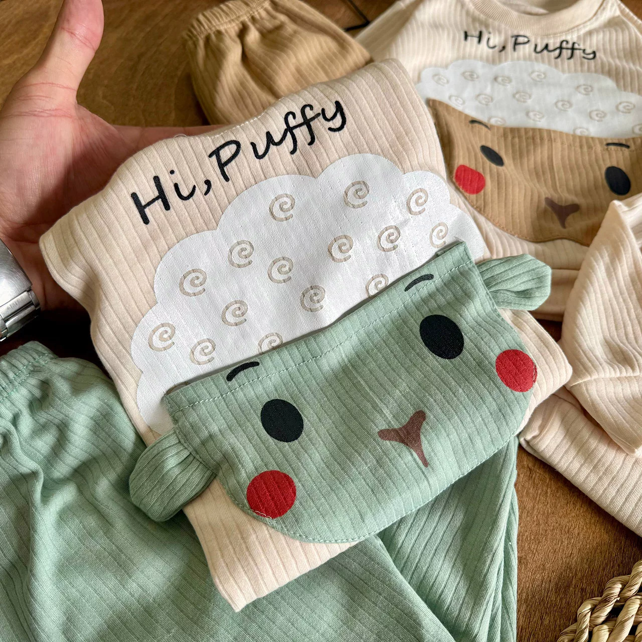 بلوز شلوار کبریتی ببعی گوش دار Puffy کد 7131