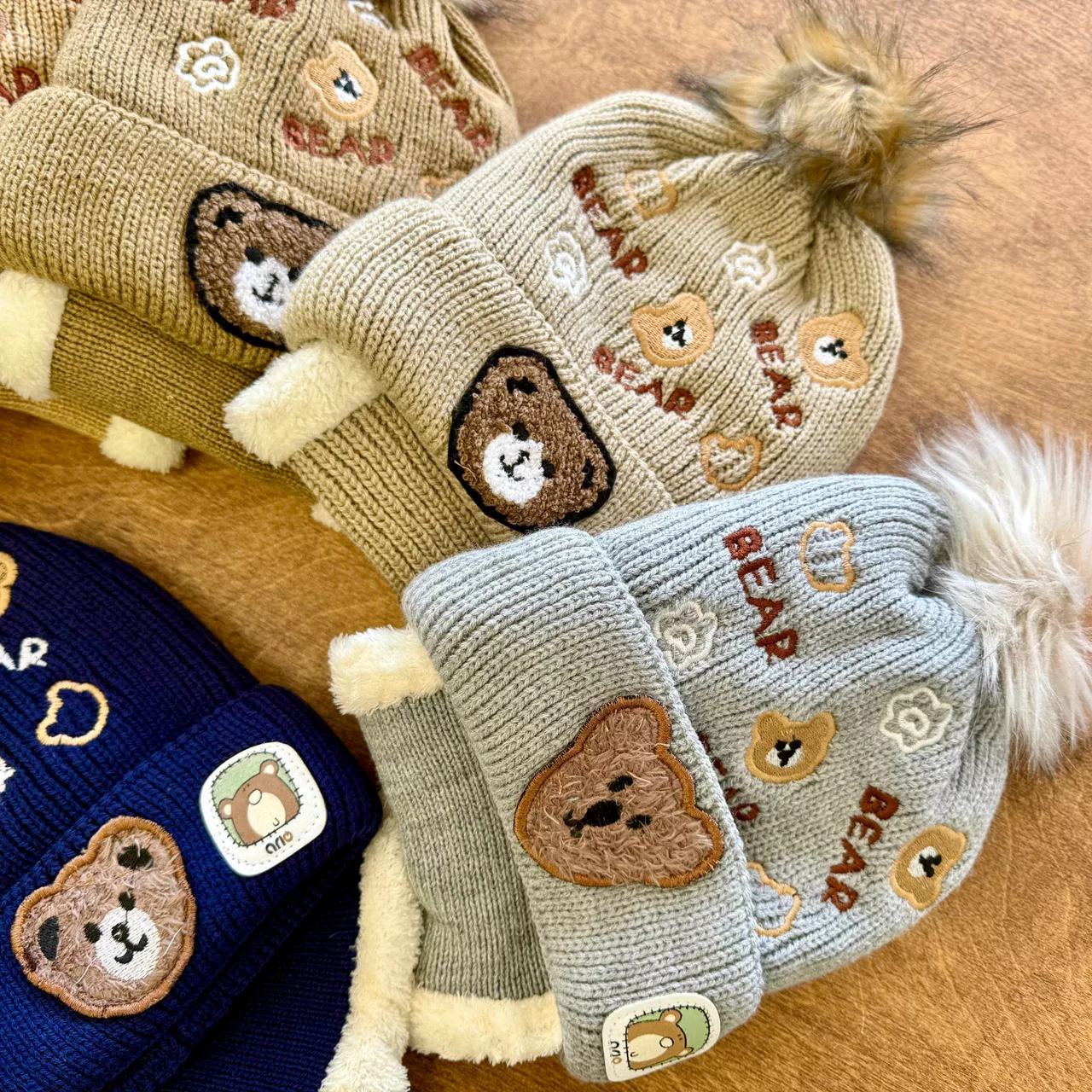 کلاه و شال گردنی 3 کله خرس Bear کد 7044